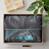 Cooler Terrence, Black Lab in Lederjacke Tissue Seidenpapier (Geschenk)