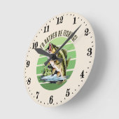 cooler Text anstelle des Fischens Runde Wanduhr (Winkel)