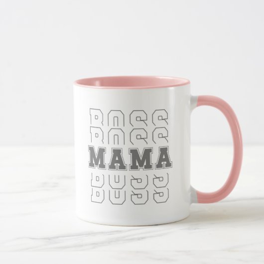Cooler Text Boss Mama Modernes Elegantes Tasse (Rechts)