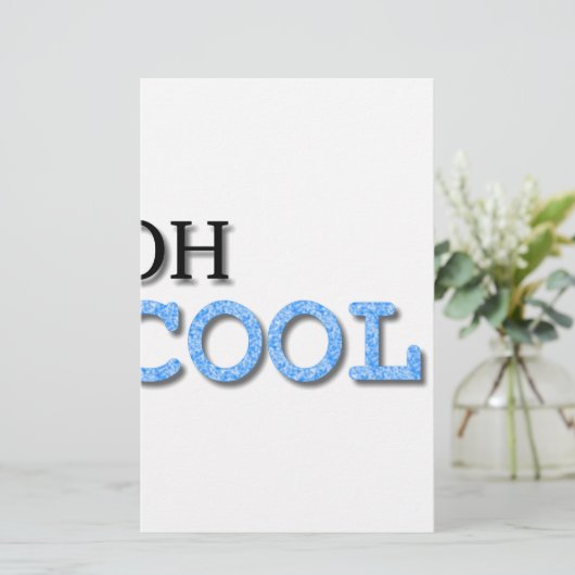 Cooler Text Briefpapier (Stehend Vorderseite)