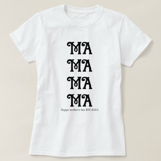 Cooler Text Schwarzweiß Mama T-Shirt (Design vorne)