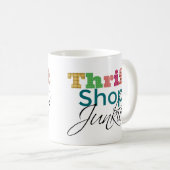 Cooler Textdiebstahl-Shop Junkie Kaffeetasse (VorderseiteRechts)