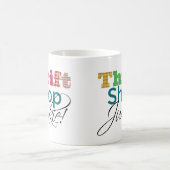 Cooler Textdiebstahl-Shop Junkie Kaffeetasse (Mittel)