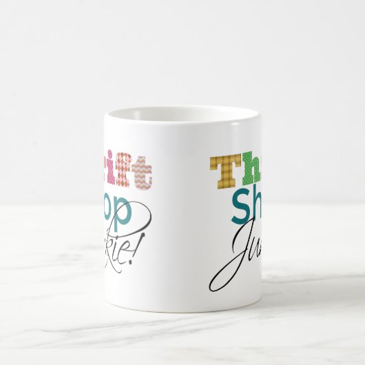 Cooler Textdiebstahl-Shop Junkie Kaffeetasse (Mittel)