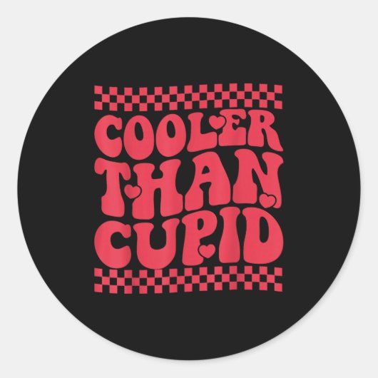 Cooler Than Cud Cute Valentine's Day Kids Boys Gir Runder Aufkleber (Vorderseite)