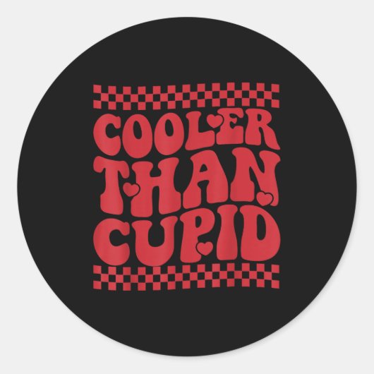 Cooler Than Cud Cute Valentine's Day Kids Boys Gir Runder Aufkleber (Vorderseite)