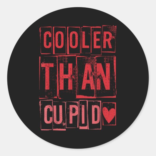 Cooler Than Cud Cute Valentine's Day Kids Boys Gir Runder Aufkleber (Vorderseite)