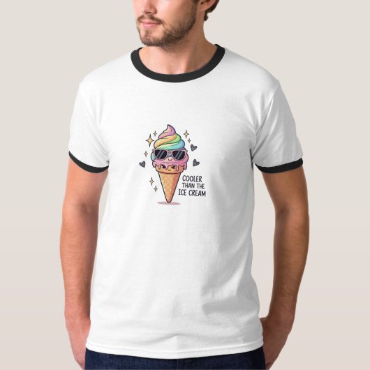 Cooler Than Ice Cream Pun T-Shirt (Vorderseite)