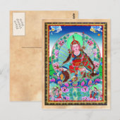 Cooler Tibetanthangka Padmasambhava Postkarte (Vorne/Hinten)