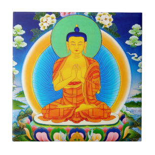 Cooler Tibetthangka Prabhutaratna Buddha Fliese