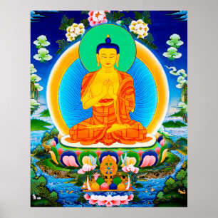 Cooler Tibetthangka Prabhutaratna Buddha Poster