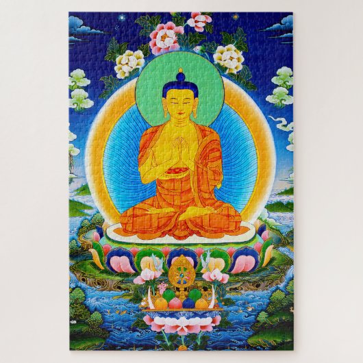 Cooler Tibetthangka Prabhutaratna Buddha Puzzle (Vertikal)