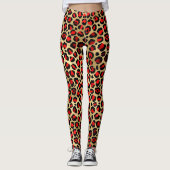 Cooler Tierdruckspass Leopard Scarlet Gold Leggings (Vorderseite)