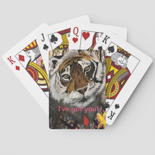 Cooler Tiger, bearbeitbarer Text Spielkarten (Rückseite)
