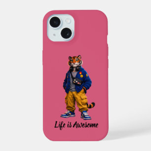 Cooler Tiger in Streetwear-Kunst - Urbaner Stil Ti iPhone 15 Hülle