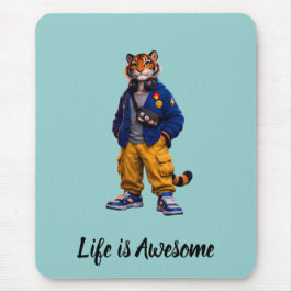 Cooler Tiger in Streetwear-Kunst - Urbaner Stil Ti Mousepad