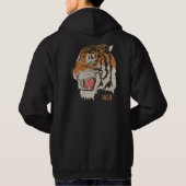 Cooler Tigerbraun von Wildtieren, schwarz Hoodie (Rückseite)