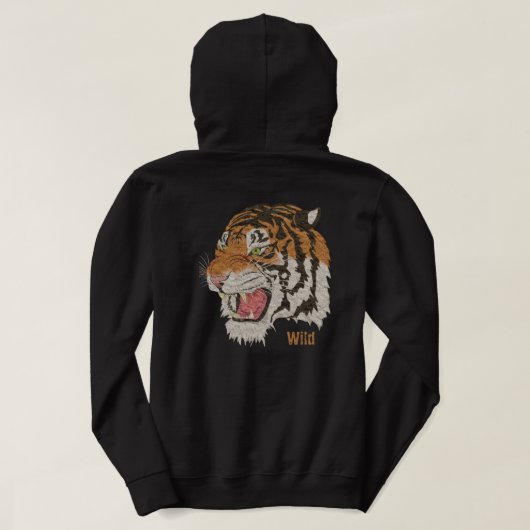 Cooler Tigerbraun von Wildtieren, schwarz Hoodie (Design Rückseite)