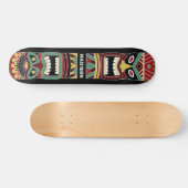 Cooler Tiki Totem-individuelle Name Skateboard (Horizontal)