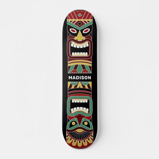 Cooler Tiki Totem-individuelle Name Skateboard (Vorne)