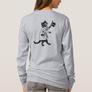 Cooler Top Hat Cat Vintag Art T - Shirt