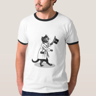 Cooler Topfh Katzen Vintage Art T-Shirt