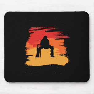 Cooler Torwartspieler für Cricket Sportler und Mousepad