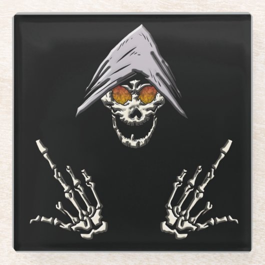 Cooler Totenkopf, Skelett Glasuntersetzer (Vorderseite)