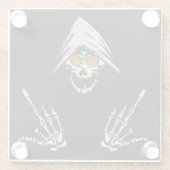 Cooler Totenkopf, Skelett Glasuntersetzer (Rückseite)
