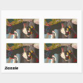 Cooler traditioneller japanischer Holzdruck Rechteckiger Aufkleber (Blatt)