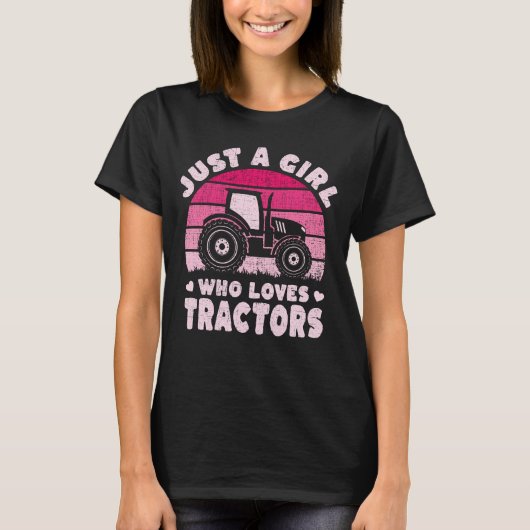 Cooler Traktor Lover Nur ein Mädchen, das Traktore T-Shirt (Vorderseite)