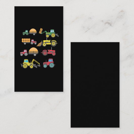 Cooler Traktor Zeichnend Landwirtschaftshauptbauer Visitenkarte (Vorne/Hinten)