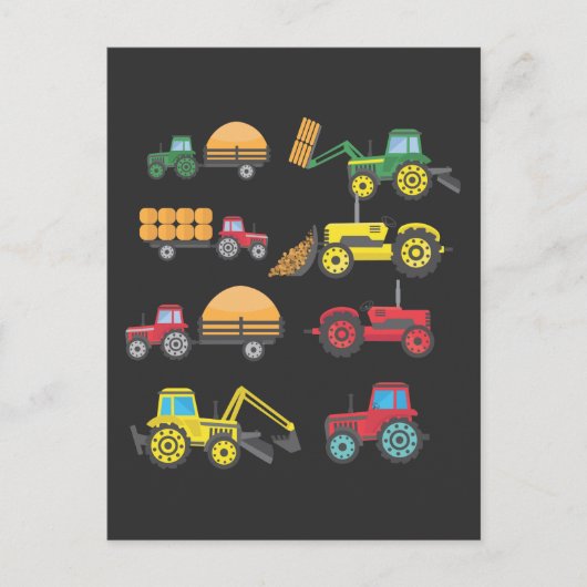 Cooler Traktor Zeichnend Landwirtschaftskid Postkarte (Vorderseite)