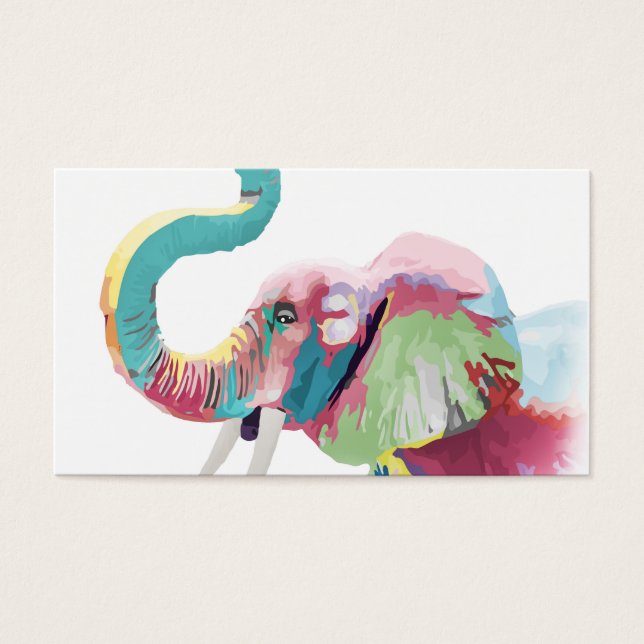 Cooler, trendiger, farbenfroher Elefant (Vorderseite)