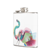 Cooler, trendiger, farbenfroher Elefant Flachmann (Links)