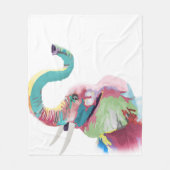Cooler, trendiger, farbenfroher Elefant Fleecedecke (Vorderseite)