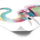 Cooler, trendiger, farbenfroher Elefant Fotodruck (Ecke)