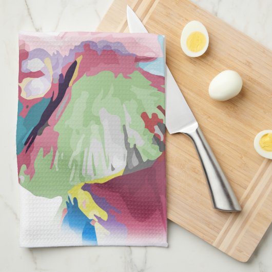 Cooler, trendiger, farbenfroher Elefant Handtuch (Viertel Falte)