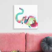 Cooler, trendiger, farbenfroher Elefant Leinwanddruck (Insitu (Wohnzimmer))