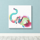 Cooler, trendiger, farbenfroher Elefant Leinwanddruck (Insitu (Holzboden))
