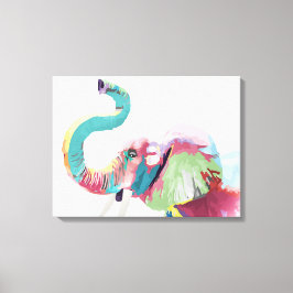 Cooler, trendiger, farbenfroher Elefant Leinwanddruck