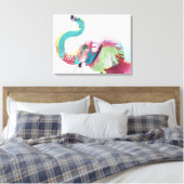 Cooler, trendiger, farbenfroher Elefant Leinwanddruck (Insitu (Schlafzimmer))
