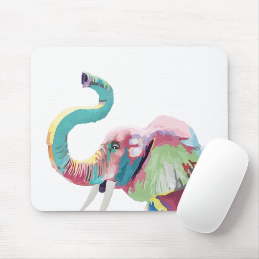 Cooler, trendiger, farbenfroher Elefant Mousepad (Mit Mouse)
