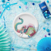 Cooler, trendiger, farbenfroher Elefant Pappteller (Party)