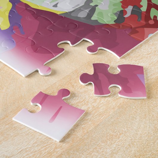 Cooler, trendiger, farbenfroher Elefant Puzzle (Seite)