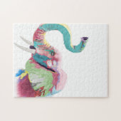 Cooler, trendiger, farbenfroher Elefant Puzzle (Horizontal)