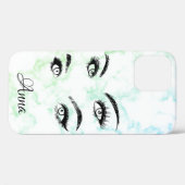 Cooler trendiger grüner Marmor, Augen Case-Mate iPhone Hülle (Rückseite (Horizontal))