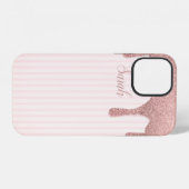 Cooler trendiger rosa Glitter iPhone Hülle (Rückseite (Horizontal))