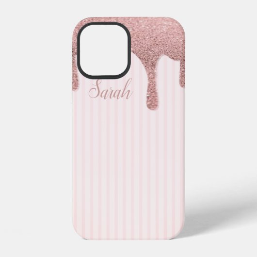Cooler trendiger rosa Glitter iPhone Hülle (Rückseite)