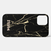 Cooler trendiger schwarzer Marmor Case-Mate iPhone Hülle (Rückseite (Horizontal))